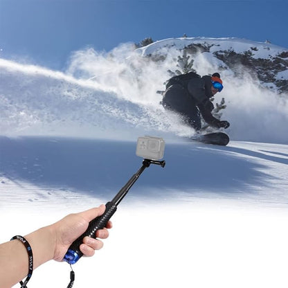 11.25-37 inch Selfie Stick Extendable Monopod Pole Waterproof Aluminum Telescopic Handle Grip Compatible with AKASO EK7000,Brave 4,V50,Gopro Hero 13 12 11 10 9 8,DJI Osmo,ODDV Action Camera