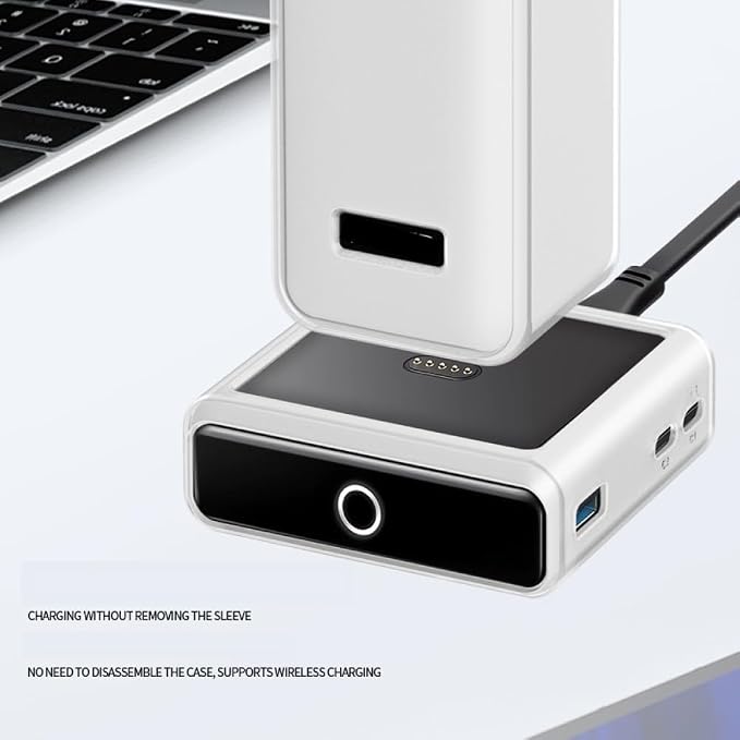 Case for Anker Prime Bank 100W, Charger Dock Silicone Protective Case, Charging Power Dustproof Shockproof Cover (Gray)