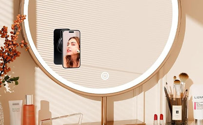 PROfezzion Multi-Surface Suction Mount Detachable Magnetic Phone Holder for Mirror Shower Bathroom Kitchen Window Videos Compatible with MagSafe iPhone 17 16 15 14 13 12 Pro Max & All Phones - Black