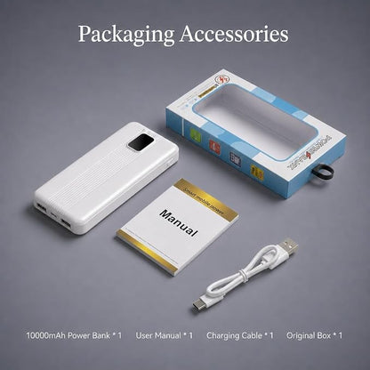 10000mAh Portable Charger with 4 Built-in Cables, 22.5W Fast Charging Power Bank, LED Display, Slim Travel Battery Pack for iPhone 17/16/15/14, Samsung Galaxy, iPad & More