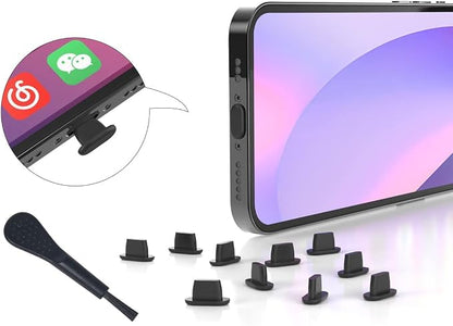 20X Anti Dust Plugs for iPhone 14, 14 Pro Max, 13, 13 Pro Max, 12, 12 Pro Max, 11, 11 Pro, X, XS, XR, 8, 7, iPhone Lightning Charging Port Dust Cover with Cleaning Brush, iPhone Silicone Dust Plugs