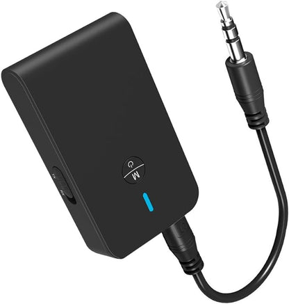 Bluetooth 5.3 Transmitter Receiver for TV and Wireless Headphones, 2-in-1 Bluetooth Adapter, Wireless Transmitter for TV, PC, MP3, Gym, Airplane Use with Any 3.5 mm Audio Jack…
