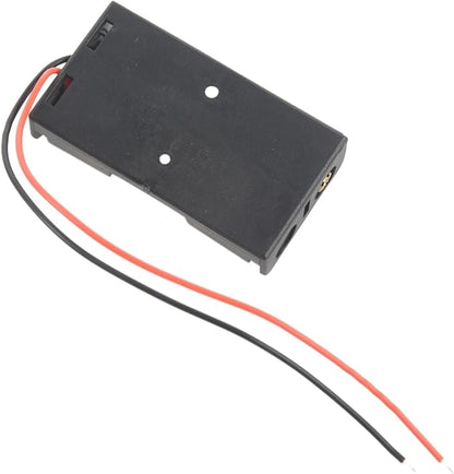 100 Pcs 2 x 1.5V AA Battery Holder Case Box Black W Wire Leads