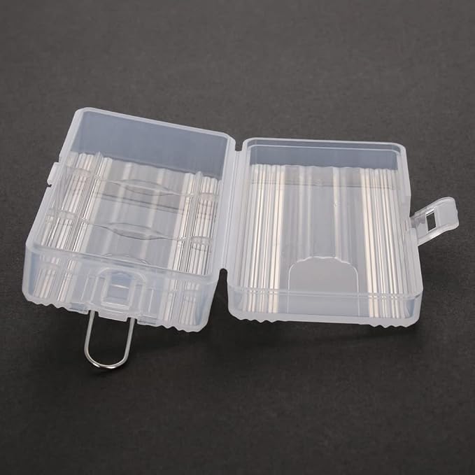 Bettomshin Battery Storage Case Holder Transparent for 18650/RCR123/16340 Model Battery 2/4 Capacity 10Pcs