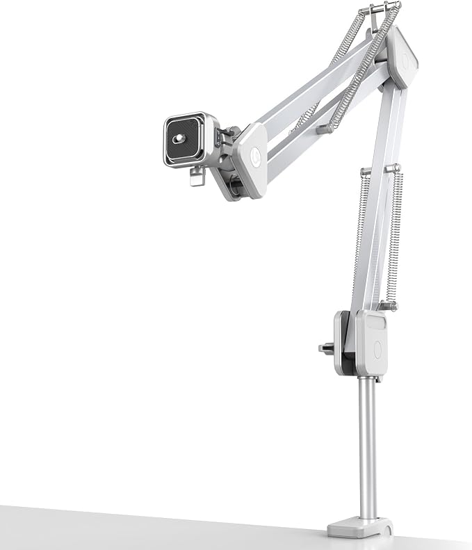 ULANZI TH04 Overhead Camera Mount with Magic Arm and 1/4" Ball Head, 360° Rotatable Camera Desk Mount, Desk Tripod with Uka Quick Release Setup for DSLR Cameras/Webcam/iPhone/Ring Light/Microphone