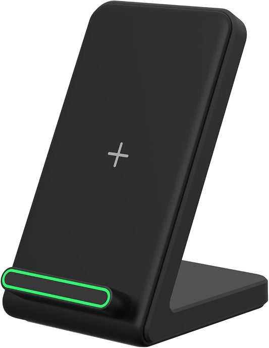 Fast Wireless Charging Stand, 15W Fast Charging Stand with Adapter for Samsung Galaxy S24/S24+/S24 Ultra/S23/S22/S21/S20/S10/Note, for iPhone 16/15/14/13/12/11/XR, for Pixel 9/8/7, and More.