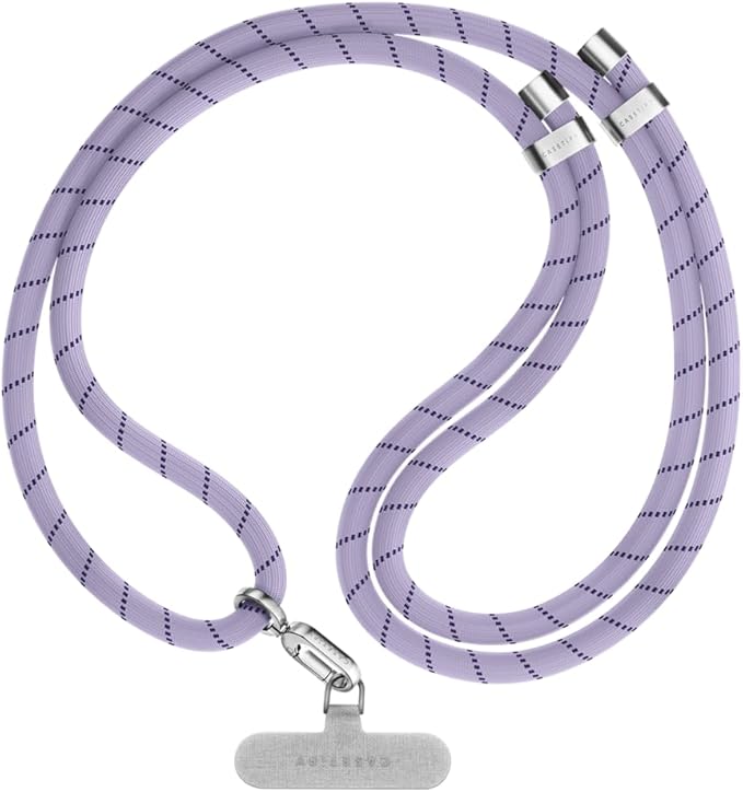 CASETiFY 8mm Rope Cross Body Strap with Card - Lavender/Navy Dots
