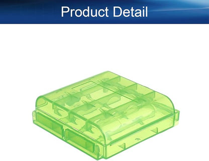 Heyiarbeit Battery Storage Case Holder Box for 4 AA Batteries or 5 AAA Batteries, Green Color (1 Pack)