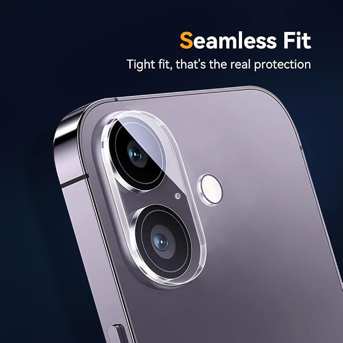 Camera Lens Protector for iPhone 16 6.1" / iPhone 16 plus 6.7"/ iPhone17 6.3",9H Tempered Glass，Ultra HD, Scratch Resistance Easy to Install，Case Friendly，[Does not Affect Night Shots] 3-Pack