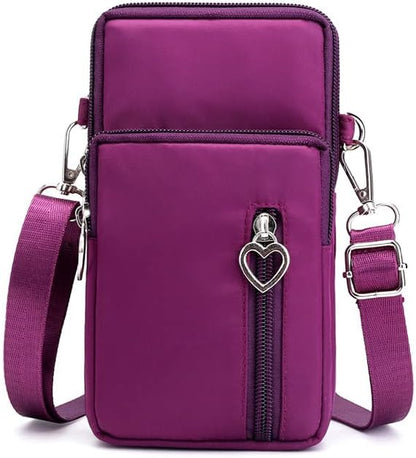 Zipper Crossbody Bag, Women Shoulder Pouch Wallet Purse Armband for iPhone 14 13 12 11 XR Samsung Galaxy S22 S21 FE Pixel 6