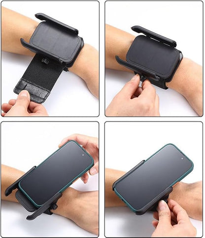 Wristband Phone Holder with Running Armband Cell Phone Armband 360° Rotatable Wristband Phone Holder for iPhone Sumsung Galaxy Android Smartphone Fitness Treadmill Walking Pad Trekking Hiking