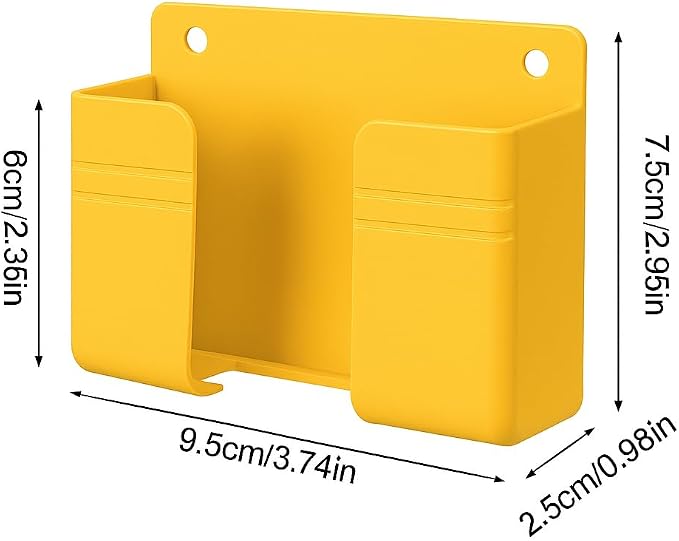 Wall Phone Holder 4 Pack, Adhesive Wall Mount Phone Holder, No Drill Cell Phone Holder for Bedside, Bathroom & Kitchen, Universal Mobile Holder for iPhone & Android, Strong Adhesive