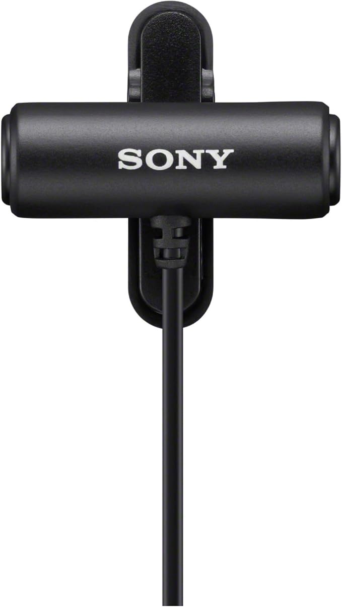 Sony Compact Stereo Lavalier Microphone ECMLV1,Black, Small