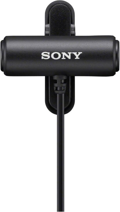 Sony Compact Stereo Lavalier Microphone ECMLV1,Black, Small