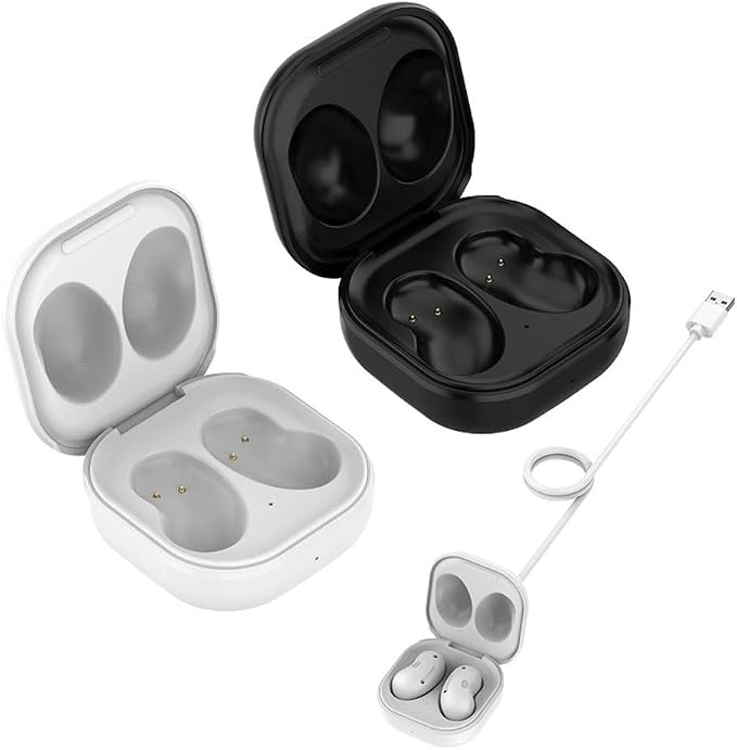 Charging Case for Galaxy Buds Live Headset, Charging Compartment Dock Station SM-R180 Storage Charger with Type C Cable for Samsung Galaxy Buds Live Headphone (White)