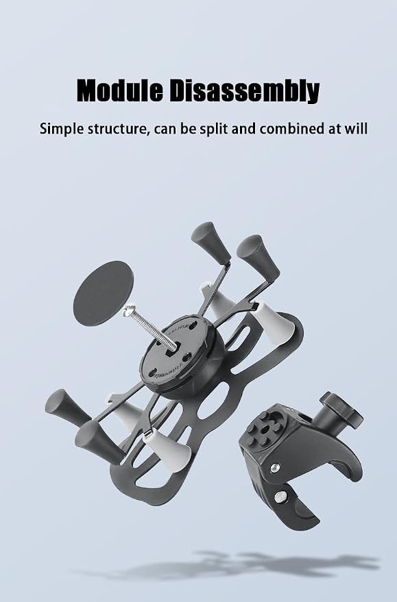 Strg Phone Mount with Clamp for Rails 1.0" to 2.0" in Diameter, Motorcycle Bike Phone Holder for Bike Motorcycle ATV/UTV Handlebar and More Rails (Clamp Pitch Diameter: 1.0" to 2.0")