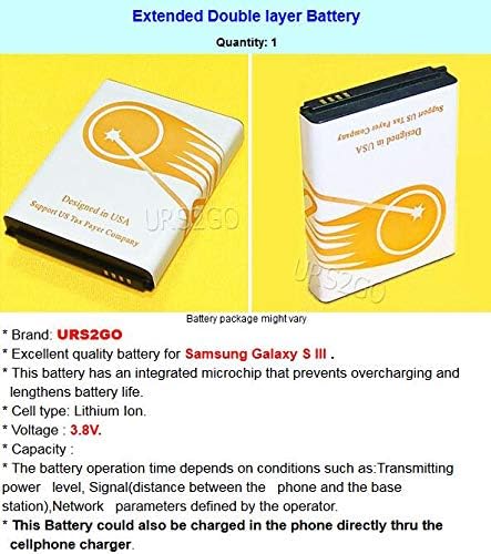 [Upgraded 7300mAh Extended Double Layer Battery Back Cover Desktop Charger Compatible with Samsung Galaxy S3 III i9300 SCH-i535 Verizon Cellphone