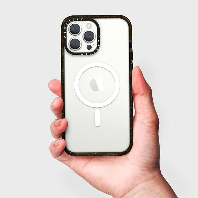 CASETiFY Impact Case for iPhone 13 Pro Compatible with Magsafe - Black Kingsnake - Clear Black