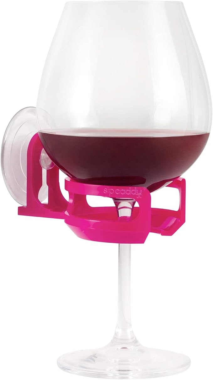 The Original SipCaddy Shower Beer & Bath Wine Holder | Portable Cupholder | Shower Caddy | Drink Holder for Beer & Wine | American-Made Suction Cup | The Best | Pink