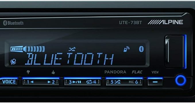 Alpine UTE-73BT Mech-Less Digital Media Receiver with Bluetooth® Wireless Technology