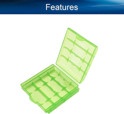 Heyiarbeit 5Pcs AA/AAA PP Battery Organizer Box Storage Case Holder for Carrying - Green