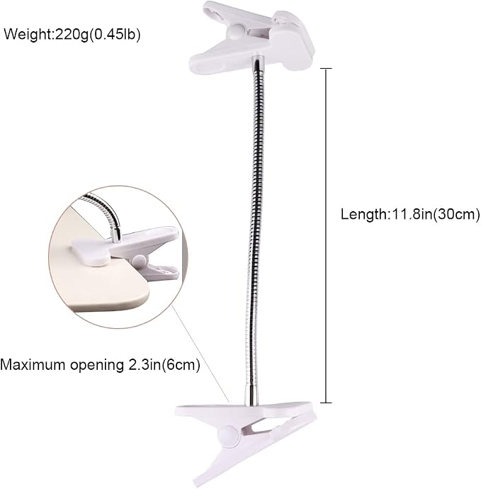 KnowU Gooseneck Bed Phone Holder Mount Flexible Long Arm Clip Clamp for Desk, Nail Practice Hands Bendy Lazy Bracket Bedside Stand CL04