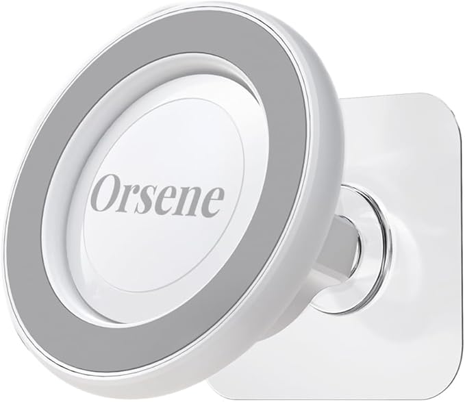 for MagSafe Wall Mount Magnetic Phone Holder Includes All Smartphone Compatible Rings (Self-Adhesive), 360 Degree Free Rotation, Shower Mirror,Bathroom,Kitchen (White)