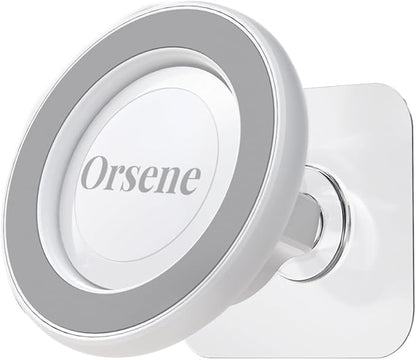 for MagSafe Wall Mount Magnetic Phone Holder Includes All Smartphone Compatible Rings (Self-Adhesive), 360 Degree Free Rotation, Shower Mirror,Bathroom,Kitchen (White)