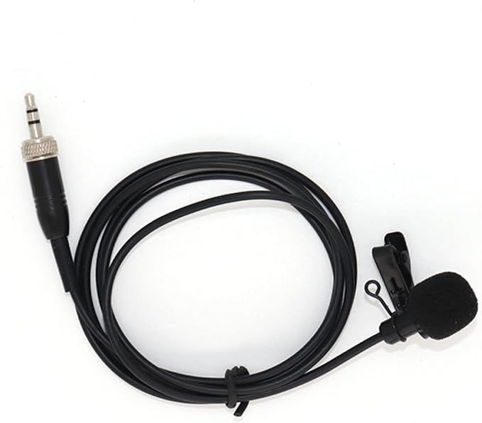 Lavalier Microphone Omnidirectional Condenser Lapel Mic Compatible with Sennheiser Wireless System Transmitter Bodypack 3.5mm Stereo Female Screw Plug with Clip & Cap