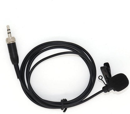 Lavalier Microphone Omnidirectional Condenser Lapel Mic Compatible with Sennheiser Wireless System Transmitter Bodypack 3.5mm Stereo Female Screw Plug with Clip & Cap