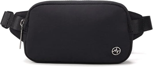 Pander Mini Belt Bag – Ultra Compact, Fits 6.7” Phone, Lipstick, Earbuds, Essentials, Small Crossbody Waist Purse, Black Onyx