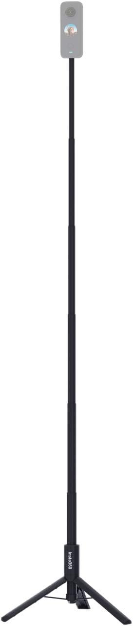 Insta360 2-in-1 Invisible Selfie Stick + Tripod, Aluminum Alloy Invisible Pole and Tripod, Compatible with Insta360 Ace, Ace Pro, Ace Pro 2, GO Ultra, GO 3S, ONE X2, X3, X4, X5 Action Cameras, Black