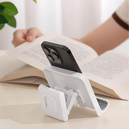 Upgraded Shower Phone Holder with 3pcs Adhesive Sticker | Adjustable Wall Mount Cell Phone Stand Compatible with iPhone or Other Smartphones | Phone Stand for Bed Kitchen Bathroom (White)