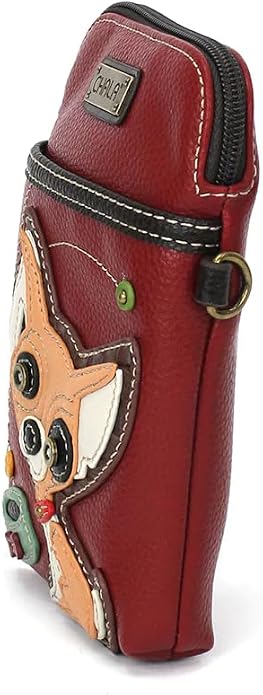 CHALA Dog Collection Cell Phone Crossbody Purse-Women PU Leather/Canvas Multicolor Handbag with Adjustable Strap