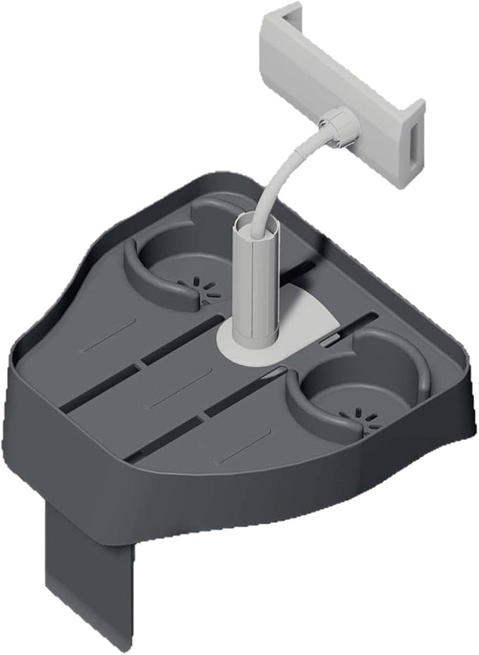 3-in-1 Adjustable Hot Tub Tray Table with Cup Holder, Phone Stand, Outdoor Pool Spa Caddy Drink Holder, Inflatable Pool Accessories (Grey)
