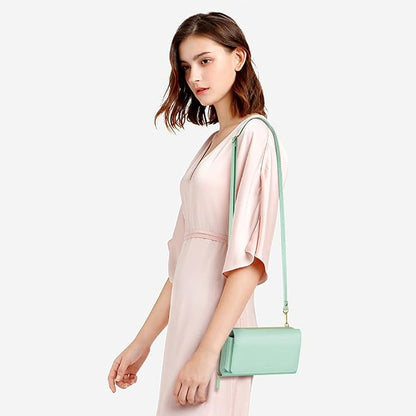 Peacocktion Crossbody Bags for Women RFID Wristlet Wallets Travel Vegan Leather Small Clutch Purses with Phone Pocket Zipper
