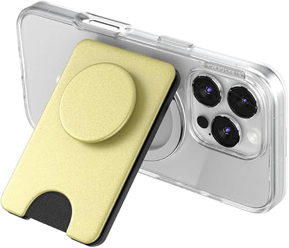 PopSockets Kick-Out Wallet for MagSafe, Adjustable Kickstand, Magnetic Stand, Gold - Painted Gold