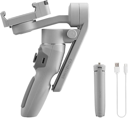 Zhiyun Smooth Q3, 3-Axis Gimbal Stabilizer for Smartphone with Fill Light and Tripod, Auto Inception Dolly-Zoom Time-Lapse, Portable and Foldable, Gesture Control, Android and iPhone Gimbal