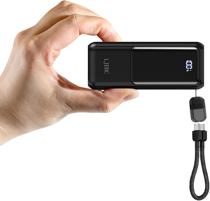 Mini Portable Charger,Small 22.5W PD Power Bank,10000mAh USB C in&Out Fast Charging Pocket Size Battery Pack,Travel Essentials Phone Charger for iPhone 17 16 15 Pro Air,Samsung S24,Android,iPad etc