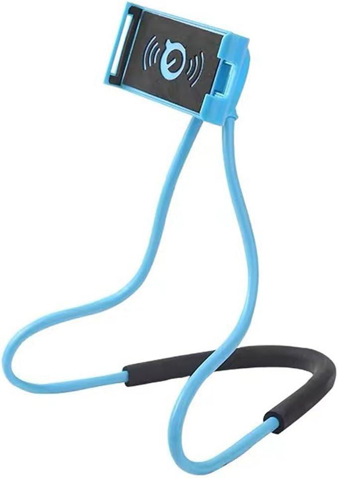 Lazy Neck Phone Holder, Around The Neck Phone Holder for Hands-Free Mobile Phone Holder on Bed/Tableb, 27.6'' Length for 4.7''-6.7'' Size (Blue)