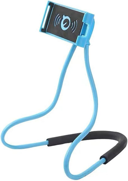 Lazy Neck Phone Holder, Around The Neck Phone Holder for Hands-Free Mobile Phone Holder on Bed/Tableb, 27.6'' Length for 4.7''-6.7'' Size (Blue)