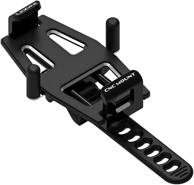 LEZYNE Lightweight Durable CNC-Machined Aluminum Phone Mount/Holder for Bikes | Non-Slip Composite, Spring-Loaded Latches, Adjustable Side Posts - 192.5mm, 90.4mm, 66mm