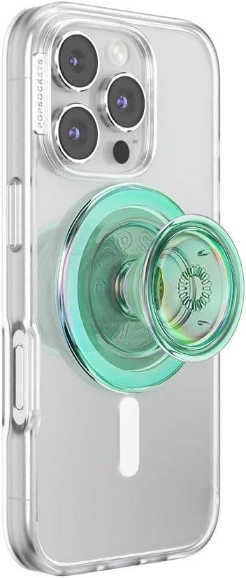 PopSockets Phone Grip for MagSafe, Magnetic Holder, Phone Stand, Green - Iridescent Turq