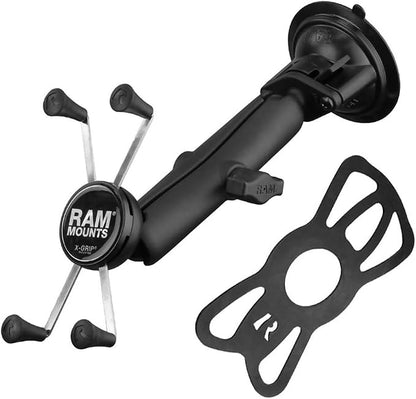 RAM MOUNTS X-Grip Large Windshield Phone Mount – Twist-Lock Suction Cup with Long Arm (RAM-B-166-C-UN10U)