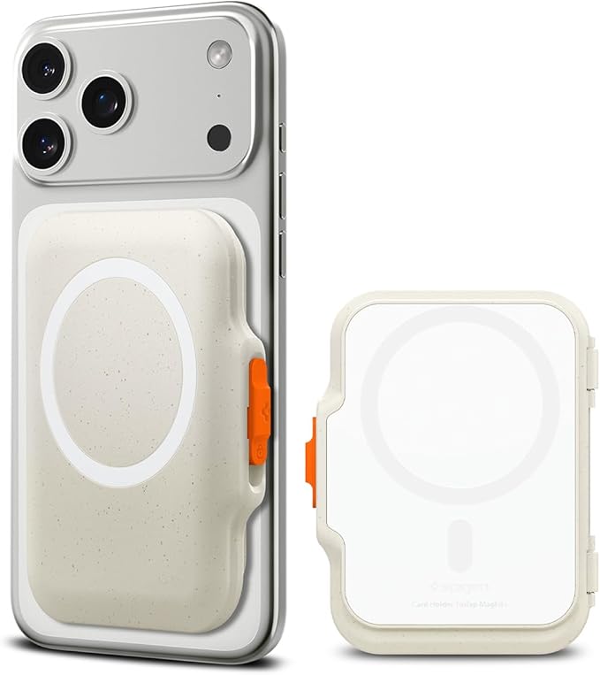 Spigen for MagSafe Wallet, Heavy Duty Hardshell Magnetic Card Holder Compatible with iPhone 17/16/15/14/13/12 Pixel 10 Series MagSafe-Cases Pixelsnap Holds 5-6/7-8 Cards
