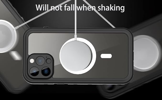 Waterproof Phone Case Compatible with iPhone 13 Pro Max, IP68 Waterproof Shockproof Dust-Proof Phone Case with Built in Screen Protector, Full Body Protective Case (Clear, iPhone 13 Pro Max)