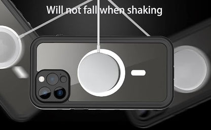 Waterproof Phone Case Compatible with iPhone 13 Pro Max, IP68 Waterproof Shockproof Dust-Proof Phone Case with Built in Screen Protector, Full Body Protective Case (Clear, iPhone 13 Pro Max)