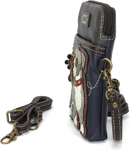 CHALA Dog Collection Cell Phone Crossbody Purse-Women PU Leather/Canvas Multicolor Handbag with Adjustable Strap