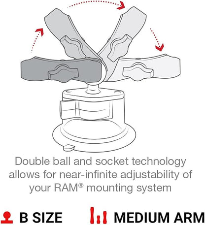 RAM MOUNTS X-Grip Large Phone Mount for Windshield – Twist-Lock Suction Cup, Medium Arm (RAM-B-166-UN10U)