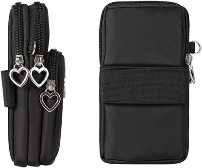 Women Crossbody Cell Phone Purse Wristband Sport Armband Wallet Bag Zipper Nylon Handbags